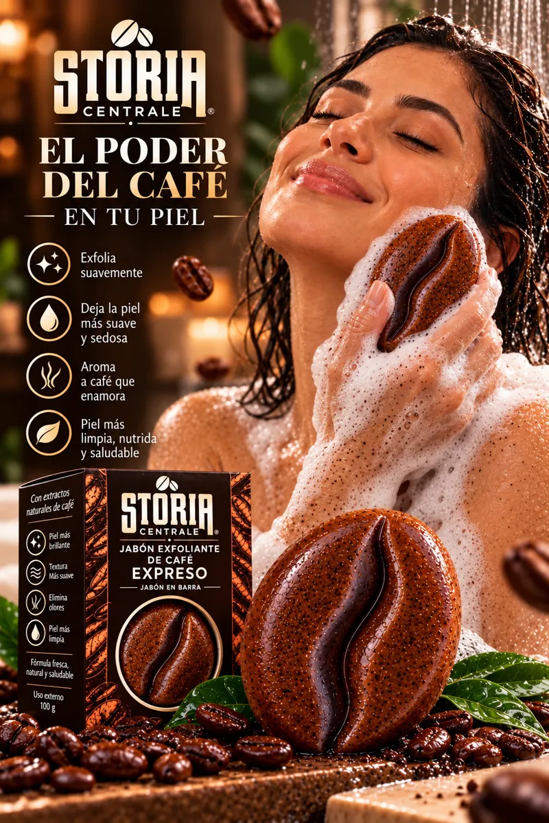 Mujer usando el jabón Expreso en la ducha